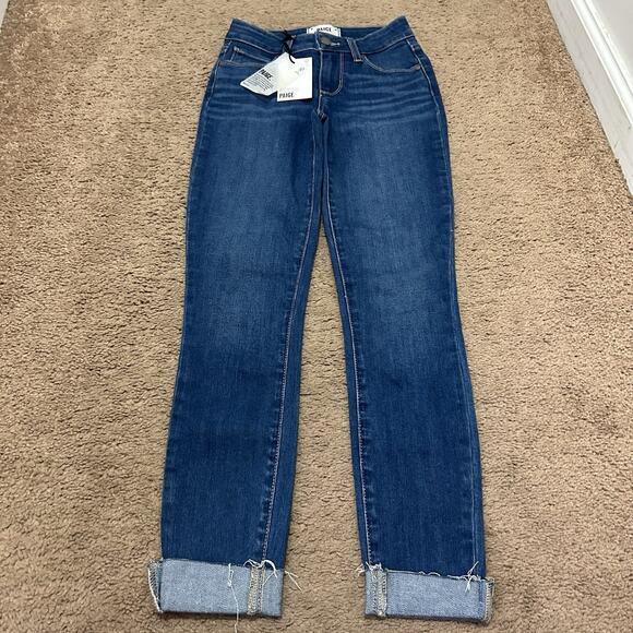 Paige Kylie Crop Raw Hem Cuff Betta Size 23 New W Tags Med Wash - Picture 1 of 9